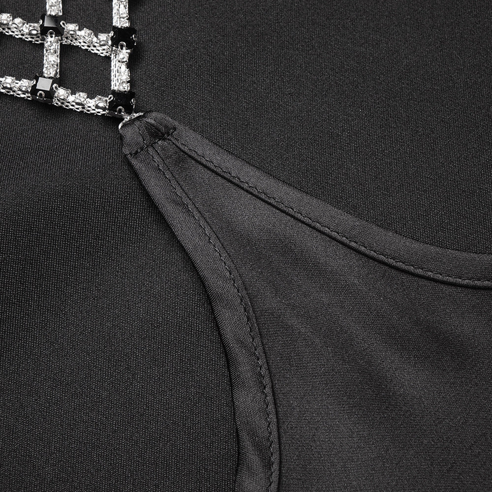 Désir Beaded Backless Maxi Dress Black