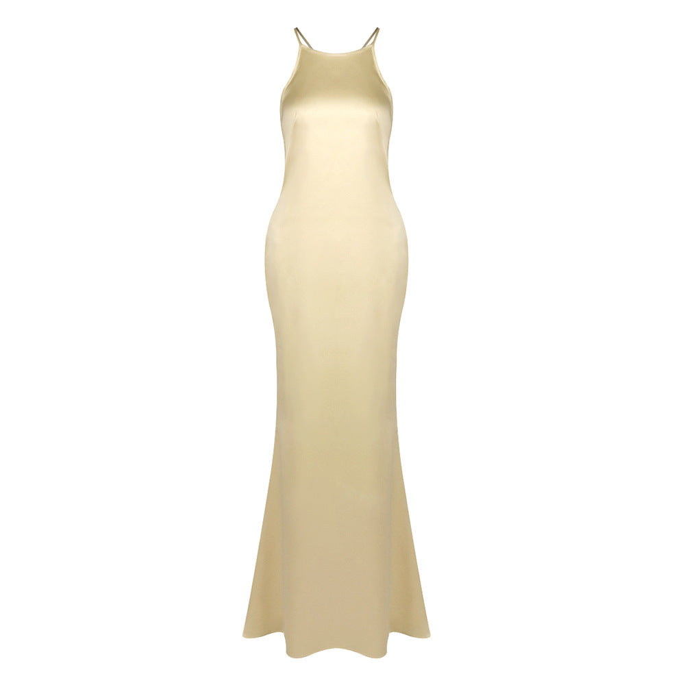 Désir Beaded Backless Maxi Dress Gold