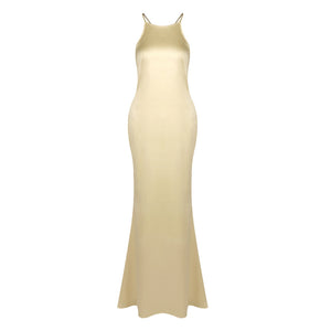 Désir Beaded Backless Maxi Dress Gold