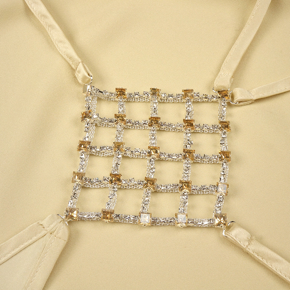 Désir Beaded Backless Maxi Dress Gold