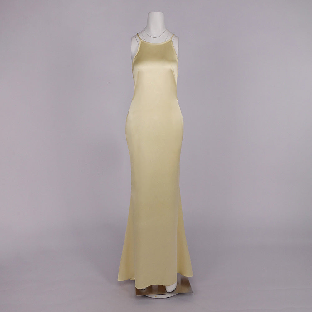 Désir Beaded Backless Maxi Dress Gold