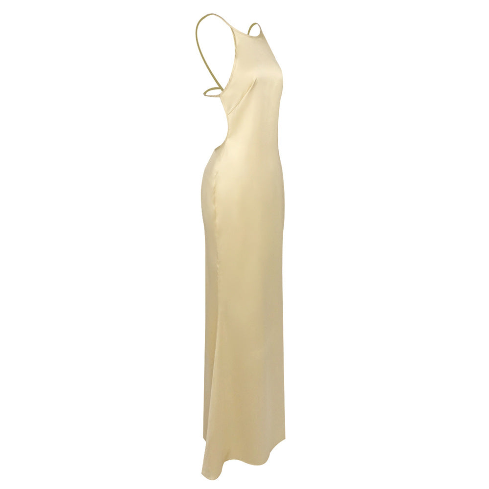 Désir Beaded Backless Maxi Dress Gold