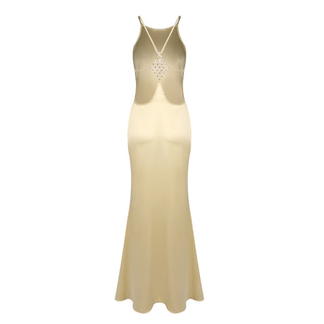 Désir Beaded Backless Maxi Dress Gold