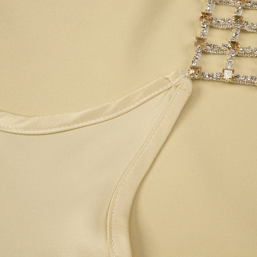 Désir Beaded Backless Maxi Dress Gold