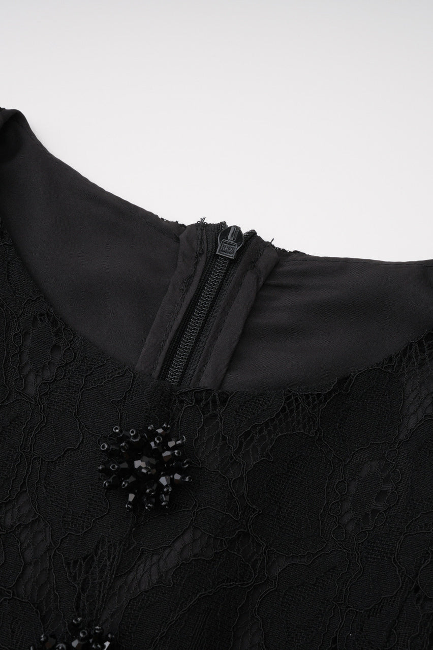 Élodiane Jewel-Button Bell-Sleeve Lace Maxi Dress - Black_-_selmori.com_-_08