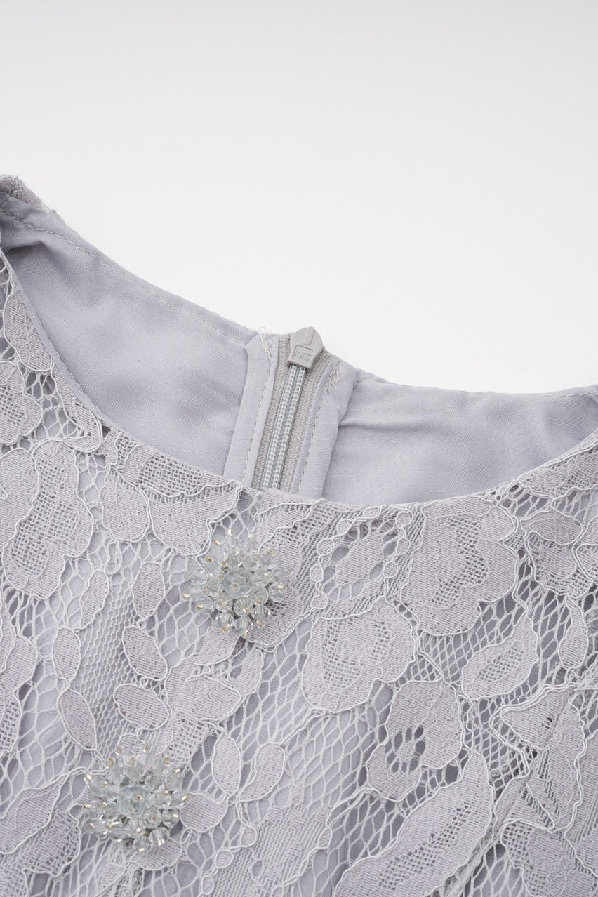Élodiane Jewel-Button Bell-Sleeve Lace Maxi Dress - Gray_-_selmori.com_-_08