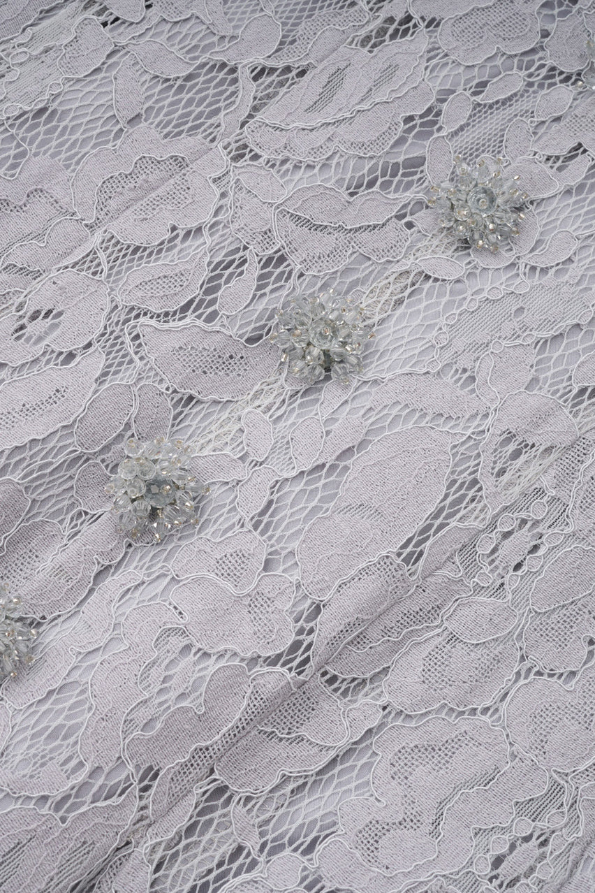 Élodiane Jewel-Button Bell-Sleeve Lace Maxi Dress - Gray_-_selmori.com_-_11