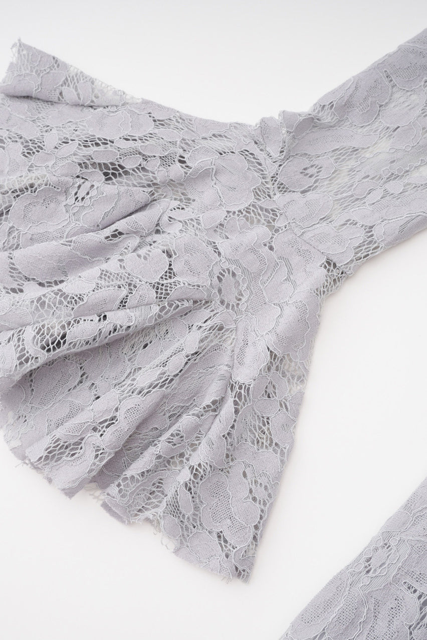 Élodiane Jewel-Button Bell-Sleeve Lace Maxi Dress - Gray_-_selmori.com_-_12