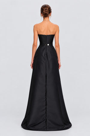 Elviane Strapless Color Block Overskirt Maxi Dress - Pink_-_selmori.com_-_02