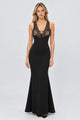 Énigme Lace Plunge Mermaid Maxi Dress - Black_-_selmori.com_-_01