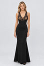 Énigme Lace Plunge Mermaid Maxi Dress - Black_-_selmori.com_-_01