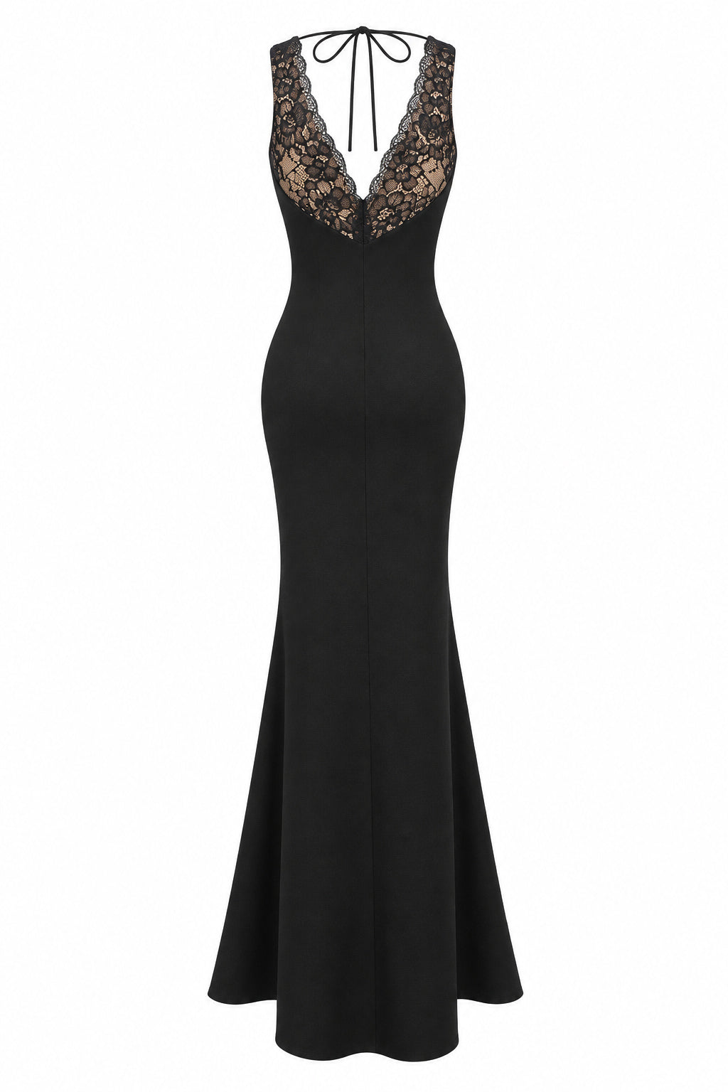 Énigme Lace Plunge Mermaid Maxi Dress - Black_-_selmori.com_-_04