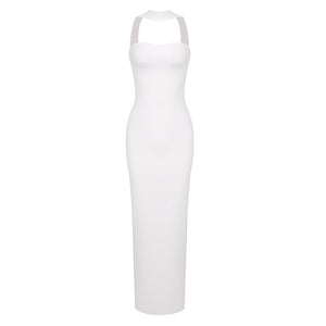 Selmori Clémence Strapless Evening Maxi Dress White