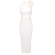 Selmori Odette Elegant Sleeveless Midi Dress White