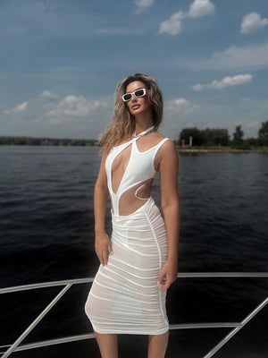 Selmori Hortense Cut Out Midi Dress