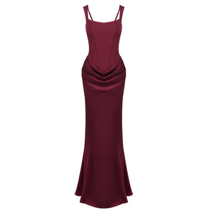 Hortense Square Neck Corset Maxi Dress