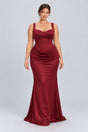 Hortense Plus Size Ruched Corset Maxi Dress - Red_-_selmori.com_-_01