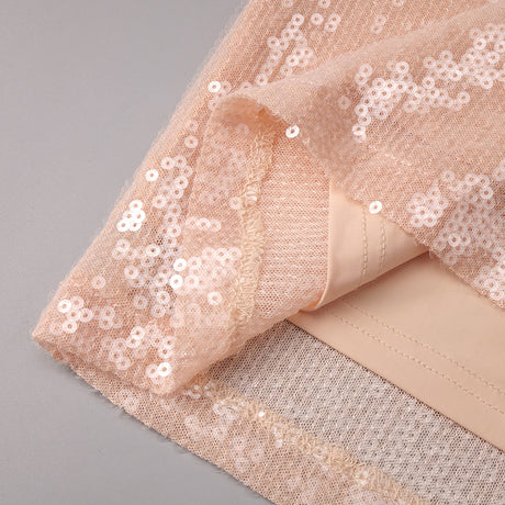 Hymne Blush Pink Sequin Strapless Evening Gown