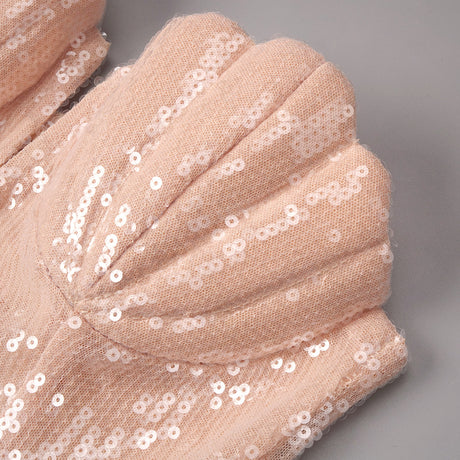 Hymne Blush Pink Sequin Strapless Evening Gown