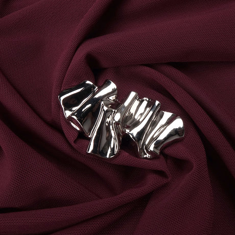 Instinct One Shoulder Draped Ruched Mini Dress Burgundy