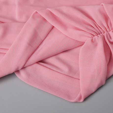 Instinct One Shoulder Draped Ruched Mini Dress Pink