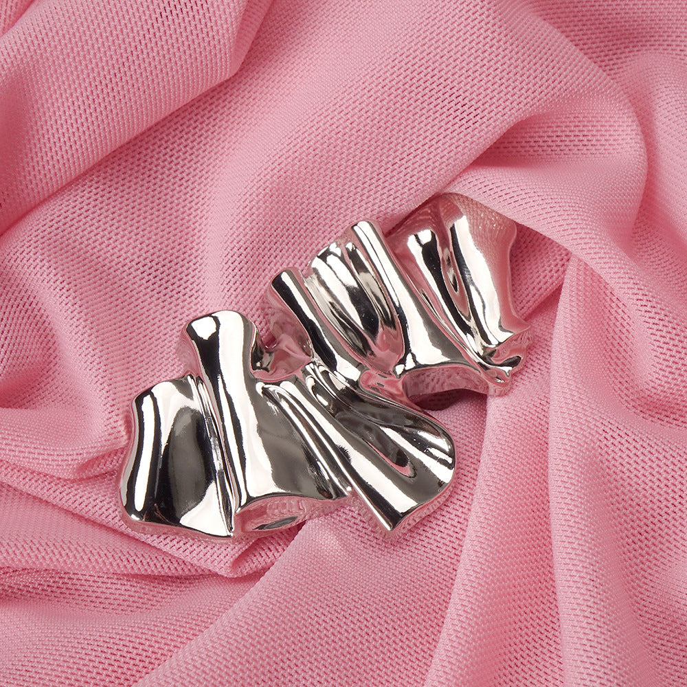 Instinct One Shoulder Draped Ruched Mini Dress Pink
