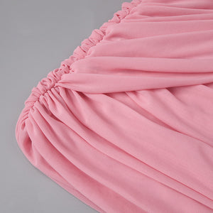 Instinct One Shoulder Draped Ruched Mini Dress Pink