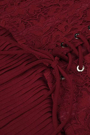 Isaline Halter Lace Corset Maxi Dress - Burgundy_-_selmori.com_-_18