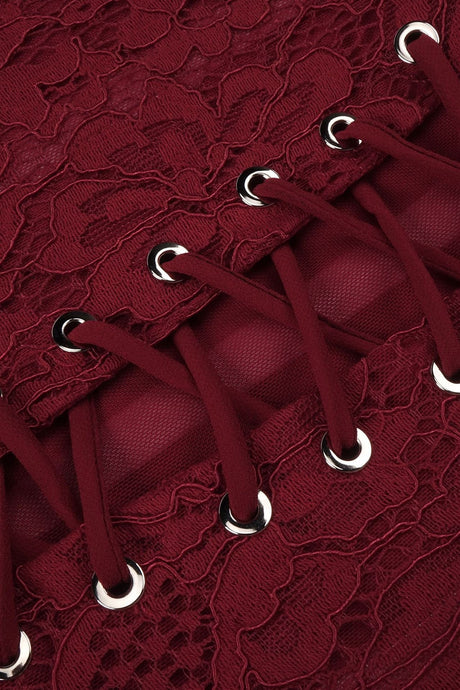 Isaline Halter Lace Corset Maxi Dress - Burgundy_-_selmori.com_-_20