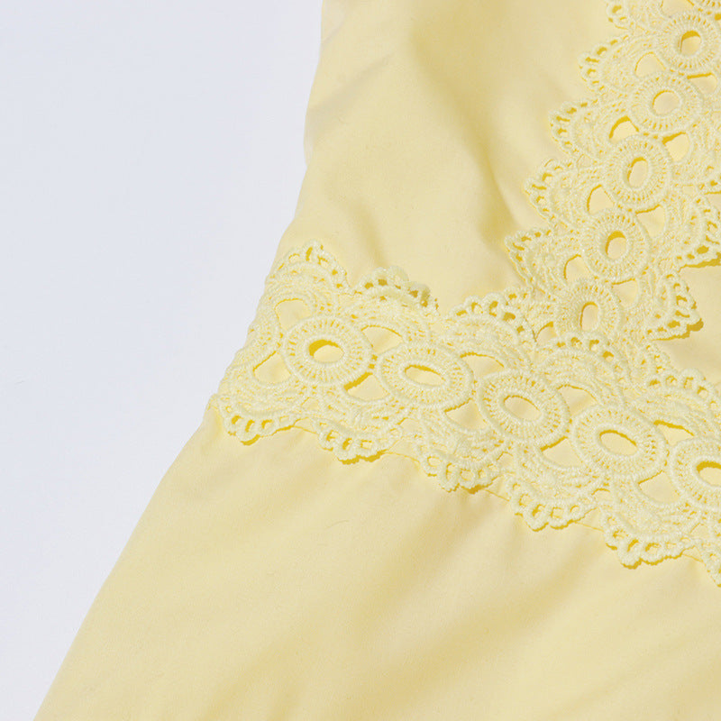 Léandra Lace Sleeveless High Neck A-Line Midi Dress
