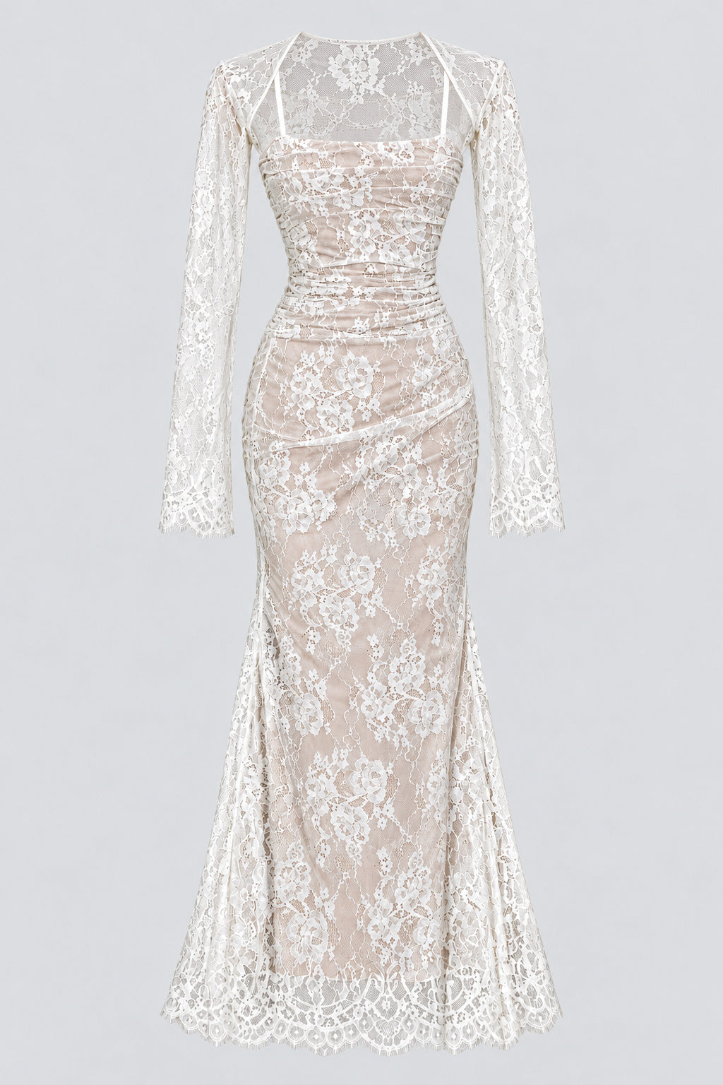 Léorine Lace Corset Maxi Dress with Shrug - White_-_selmori.com_-_03