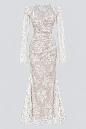 Léorine Lace Corset Maxi Dress with Shrug - White_-_selmori.com_-_03