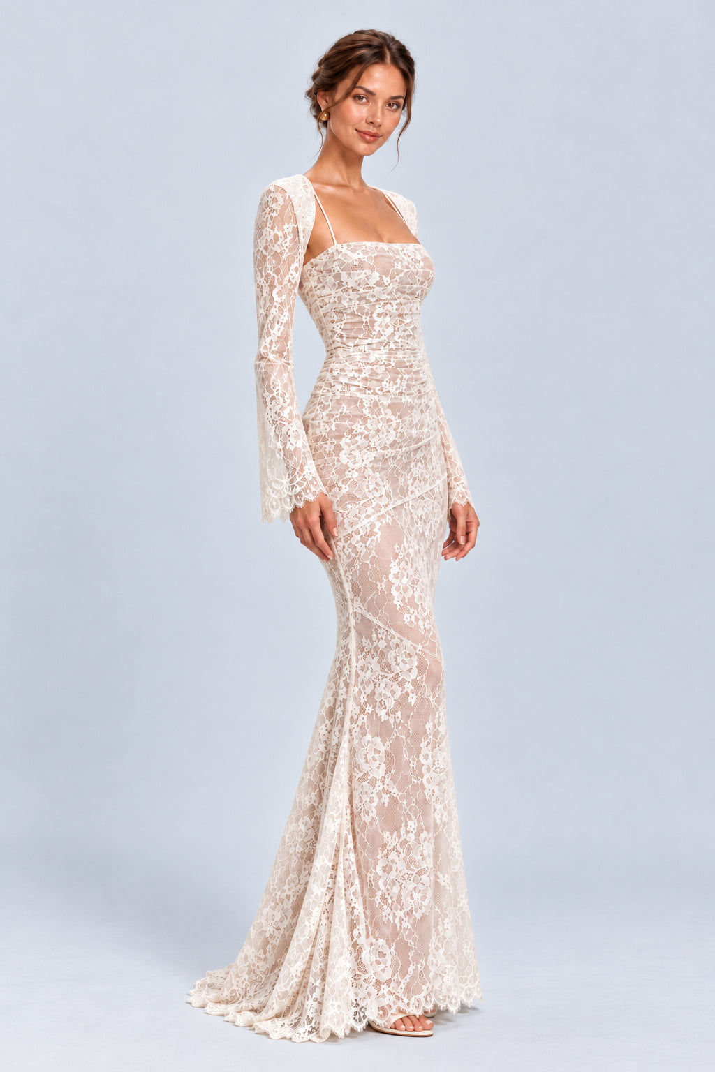 Léorine Lace Corset Maxi Dress with Shrug - White_-_selmori.com_-_06