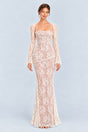 Léorine Lace Corset Maxi Dress with Shrug - White - selmori.com - 01