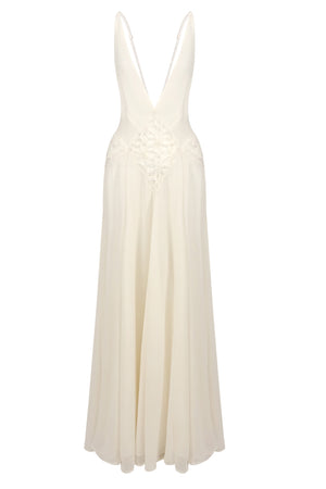 Liorane Plunge Neck Floral Cutout Maxi Dress - Beige_-_selmori.com_-_03