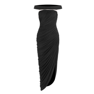 Clarté Off Shoulder Ruched Maxi Dress