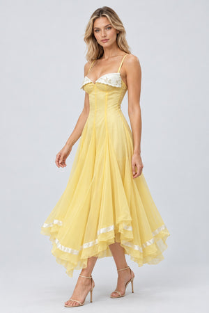 Marceline Scalloped-Embroidered Corset Handkerchief Midi Dress - Yellow_-_selmori.com_-_05