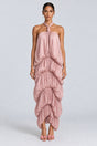 Melisandre Halterneck Draped Bubble Maxi Dress - Pink_-_selmori.com_-_01