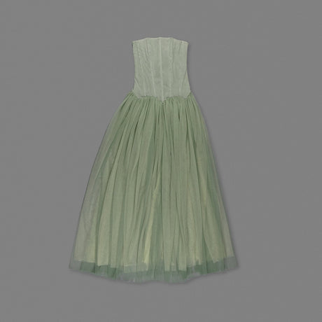 Émotion Strapless Pleated Corset Maxi Dress