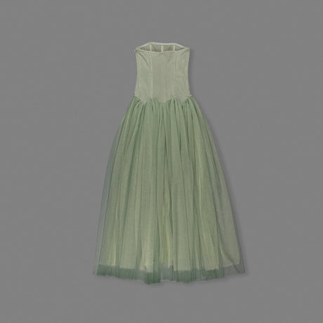 Émotion Strapless Pleated Corset Maxi Dress
