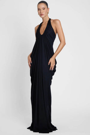 Sophie Halter Plunging Neckline Maxi Dress