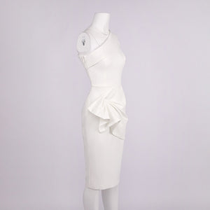 Lucie One Shoulder Draped Midi Dress