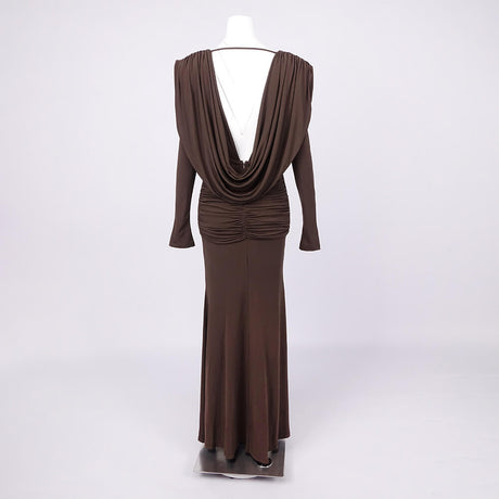 Selmori Lumière Long Sleeve Deep V Maxi Dress