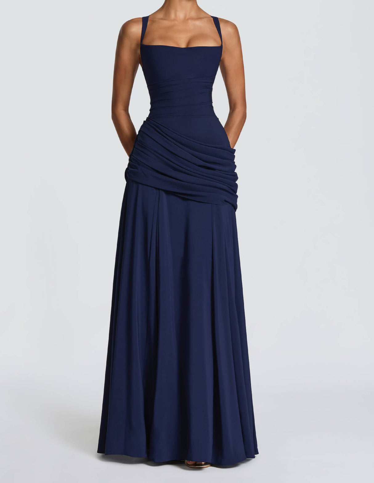Victoire Square Neck Elegant Maxi Dress
