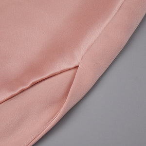 Joséphine Cowl Neck Satin Midi Dress