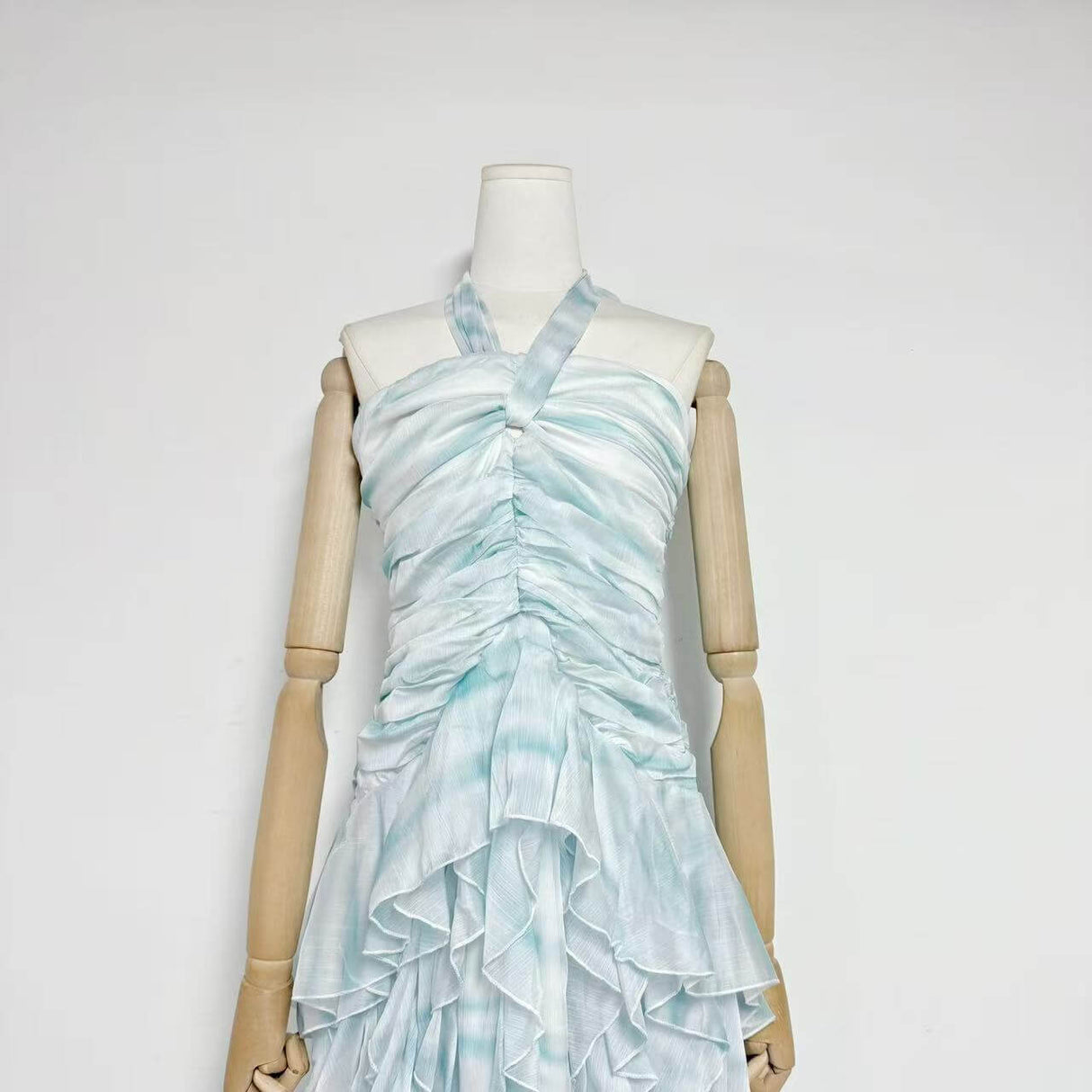 Selmori Mila Ruffle Halter Maxi Dress