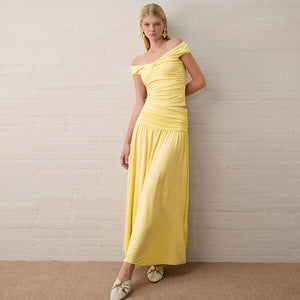 Aurore V Neck Ruched Maxi Dress Set