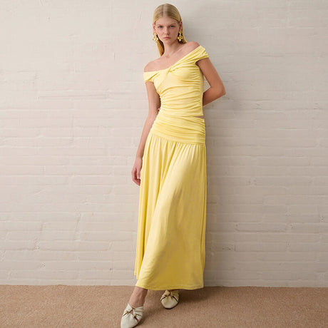Aurore V Neck Ruched Maxi Dress Set