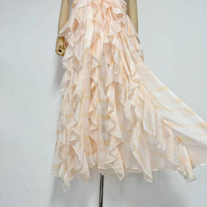 Selmori Mila Ruffle Halter Maxi Dress