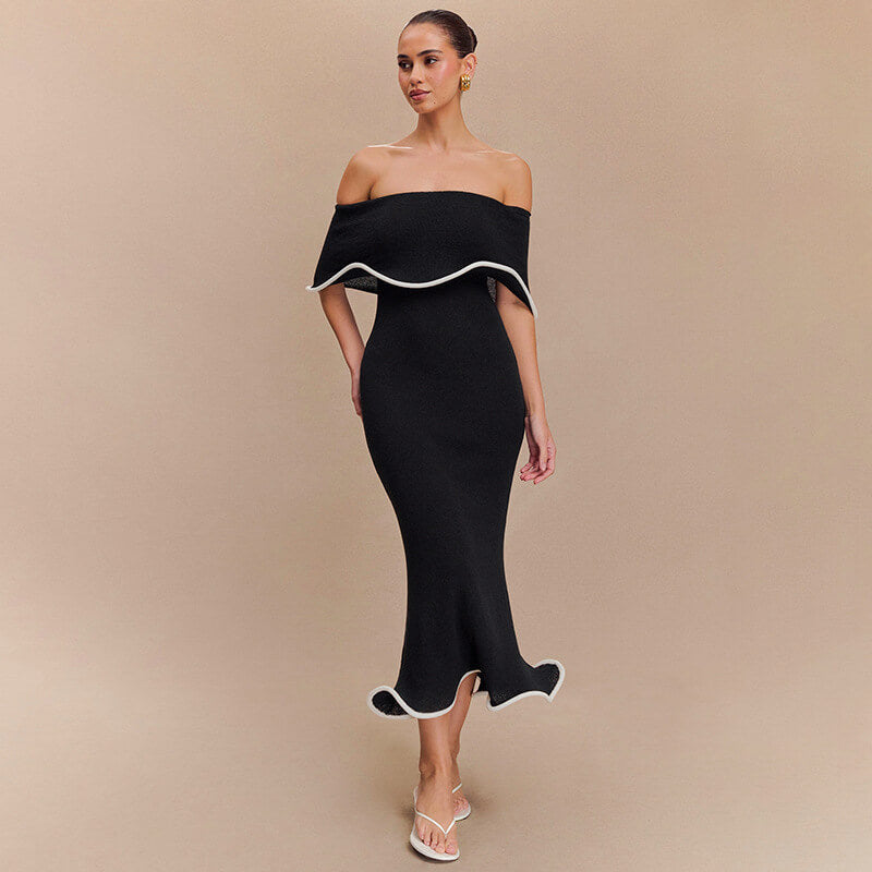 Azur Off Shoulder Midi Dress